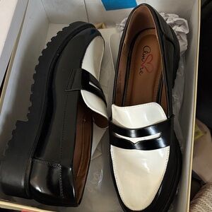 AMO Black and White Women's Loafers